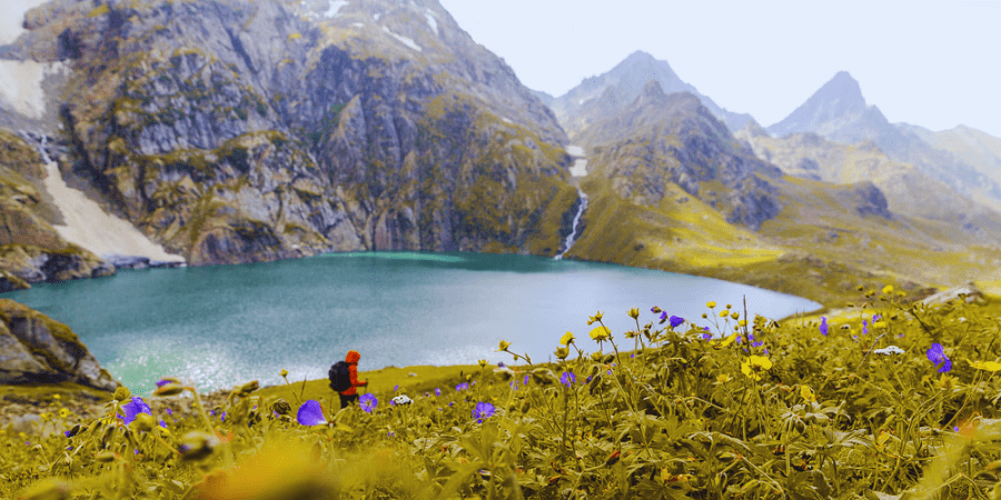 valley of flowers with hemkund sahib